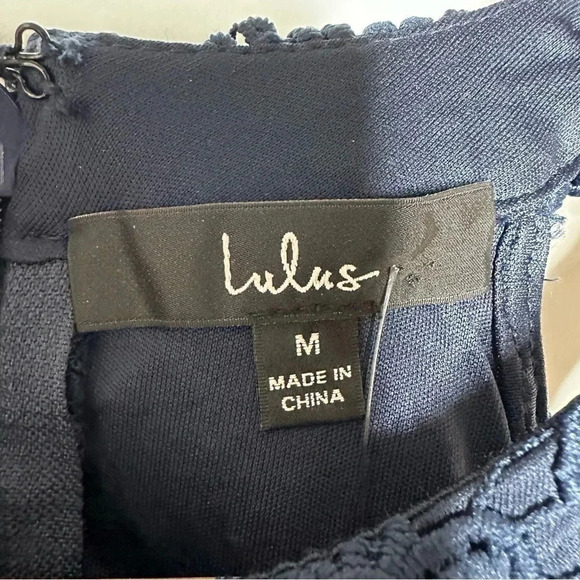 Lulus NWT Navy Love Poem Lace Mini Dress Size Medium - Picture 7 of 13